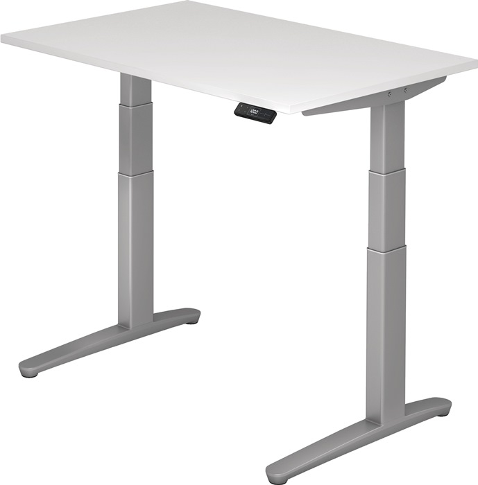 Schreibtisch A-ktiv H650-1300xB1200xT800mm weiß ger.Form C-Fuß
