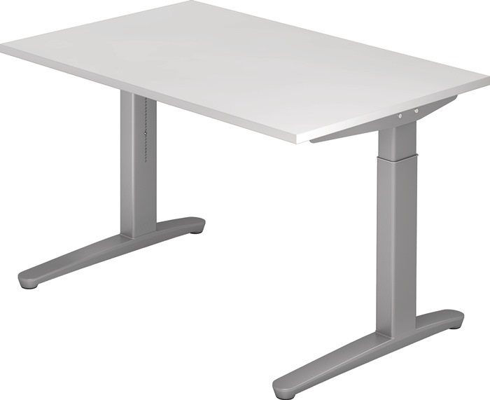 Schreibtisch A-ktiv H650-850xB1200xT800mm weiß ger.Form Kufe